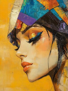 古埃及风格妆容女性肖像