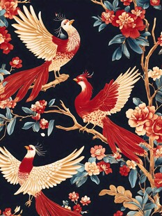 凤凰牡丹图 中式典雅纹饰