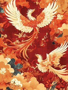 双凤呈祥中式华丽纹样