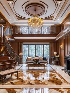 豪华欧式挑空客厅室内设计