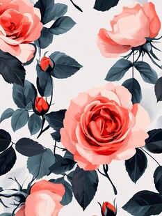 粉色玫瑰花卉图案背景