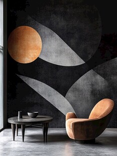 现代简约风艺术墙面与座椅