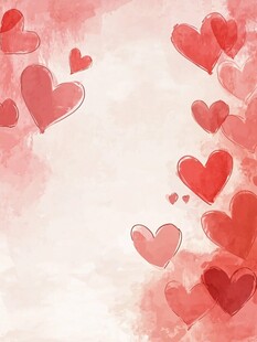 浪漫爱心水彩背景图
