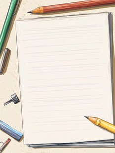 空白笔记本与多彩文具