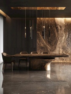 现代奢华风大理石餐厅空间