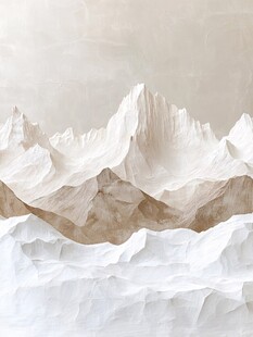 立体纸艺风格的壮丽雪山