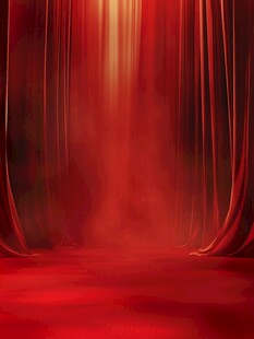 红色幕布舞台背景画面