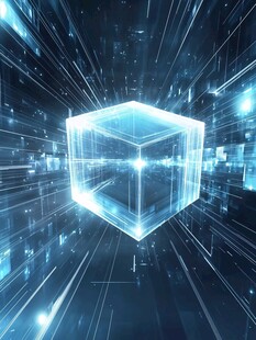 科技感未来立方体光影背景