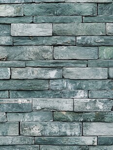 青灰色石砖墙纹理背景