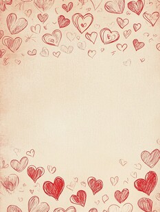 手绘爱心复古背景图