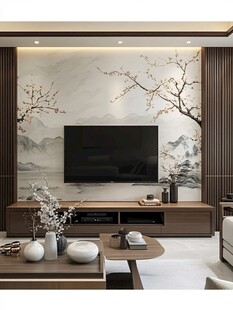 新中式客厅电视背景墙设计
