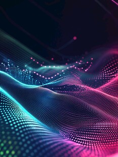 炫彩流动的科技感波浪线条