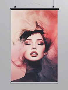 梦幻闭眼女性艺术海报