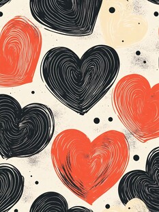 手绘爱心图案背景纹理