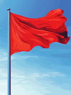 飘扬的红色旗帜