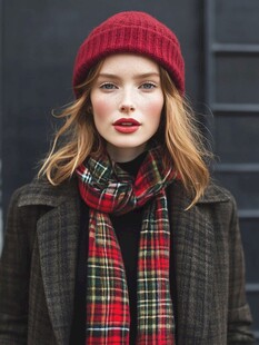 冬日时尚穿搭的气质女子