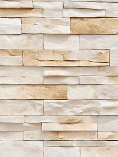 米白色石材拼接墙面纹理