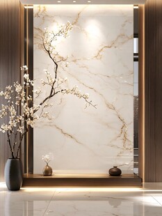 大理石玄关装饰 优雅花卉点缀