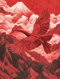 红山飞鸟壮丽景象