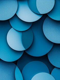 蓝色圆形纸艺纹理背景