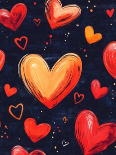手绘爱心图案背景设计