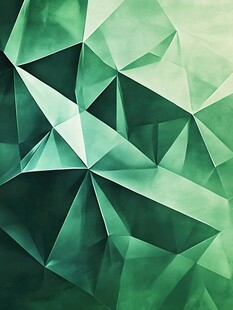 绿调几何多边形抽象背景