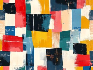 多彩几何抽象艺术画作