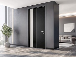 现代简约风格室内黑色房门