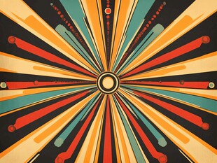 放射状多彩几何图案背景