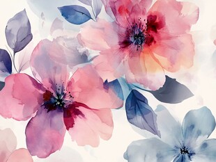 水彩花卉图案的美丽呈现