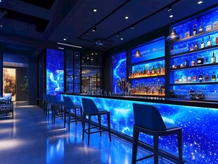 梦幻星空主题酒吧内部