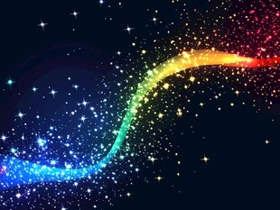 梦幻彩色星芒流动背景