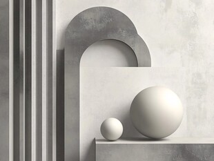 灰白几何艺术静物场景