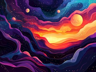 梦幻绚烂的宇宙景观