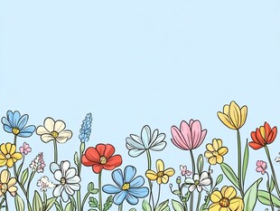 手绘清新花卉图案背景