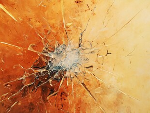 破裂玻璃特写画面