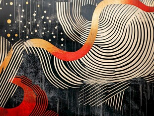 抽象线条艺术装饰画