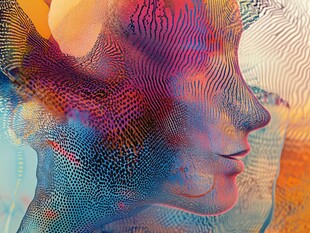 梦幻人脸抽象艺术图像