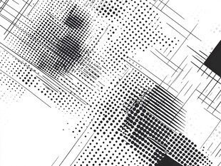 黑白抽象线条点状图案