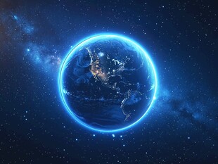 梦幻地球夜景 宇宙星空