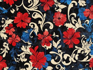 复古花卉图案精美织物纹理