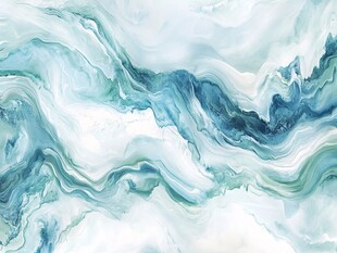 蓝白水墨风流体纹理图案