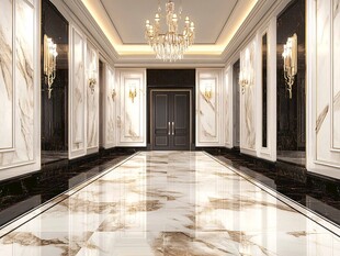 奢华大理石走廊精致空间