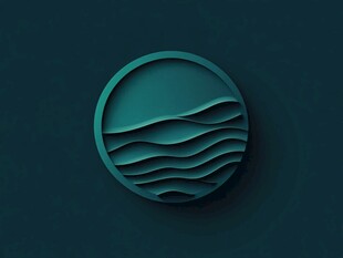 圆形海浪立体装饰图案