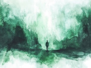 孤身漫步于幽绿森林之中