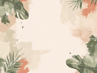 热带植物水彩背景图