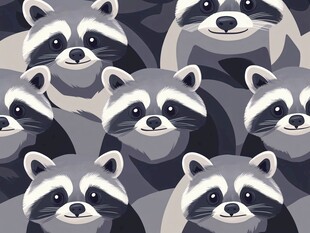 可爱浣熊图案背景设计