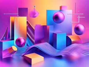 绚丽多彩的3D几何场景