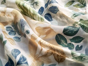 叶纹花卉布料 柔软质感