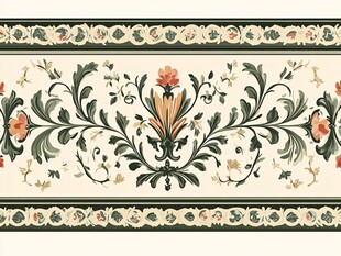 复古花卉植物装饰花纹图案